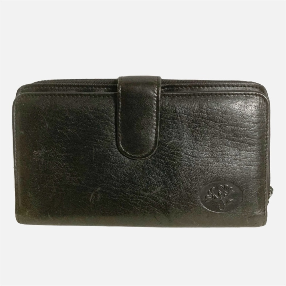 Vintage Buxton Top Grain Cowhide Leather Bifold Wallet Checkbook Cover 3/4 Zip